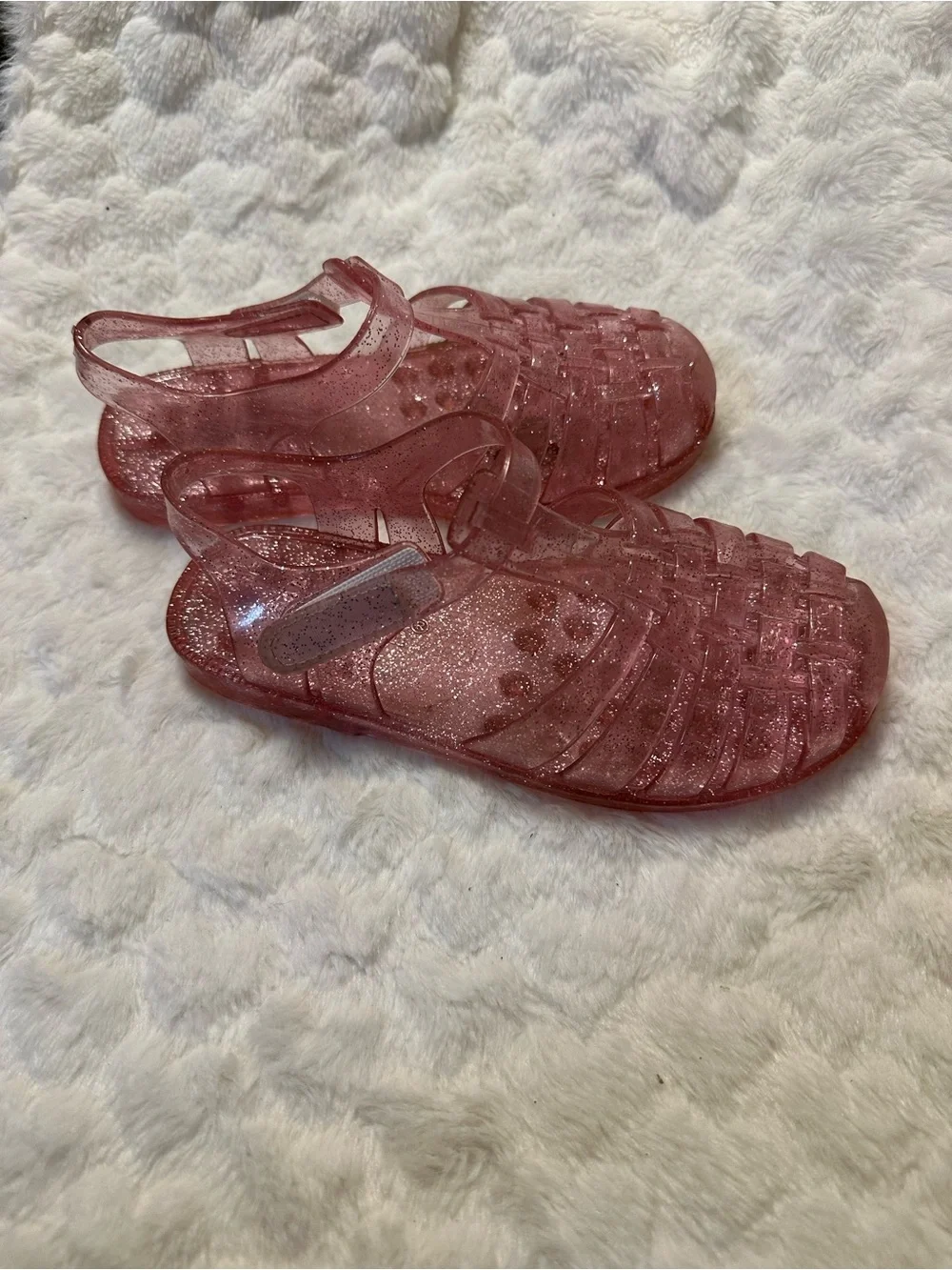 Source Unknown Glitter Pink Jelly Sandals for Kids